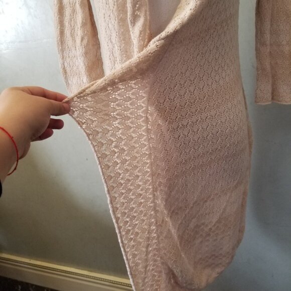 AVA cream lightly striped cardigan women's size Small - Picture 6 of 8